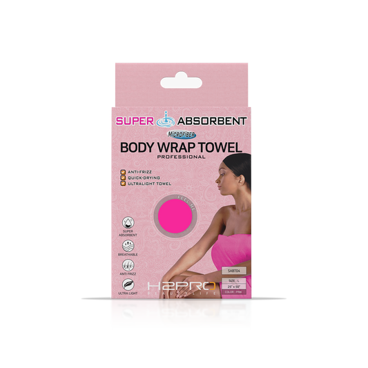 TOWEL - SABT04 - SUPER ABSORBENT MICROFIBER BODY WRAP TOWEL - 25" X 50" - PINK