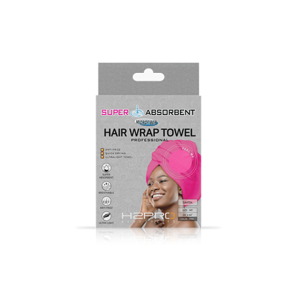 TOWEL - SAHT04 - SUPER ABSORBENT MICROFIBER HAIR WRAP TOWEL - 24" X 44" - PINK