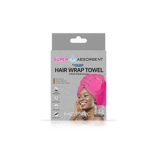 TOWEL - SAHT04 - SUPER ABSORBENT MICROFIBER HAIR WRAP TOWEL - 24" X 44" - PINK