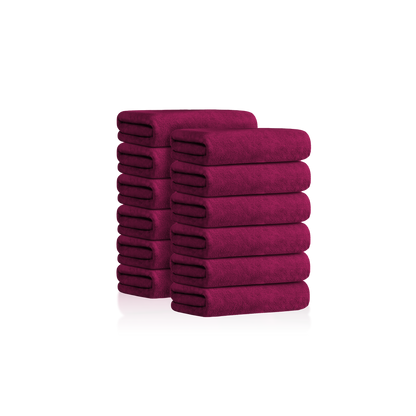 TOWEL - SAST10BD - SUPER ABSORBENT MICROFIBER SALON TOWEL - 16" X 29" - BURGUNDY - 12 PCS
