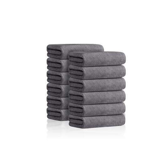 TOWEL - SAST10GY - SUPER ABSORBENT MICROFIBER SALON TOWEL - 16" X 29" - GRAY - 12 PCS