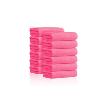 TOWEL - SAST10PK - SUPER ABSORBENT MICROFIBER SALON TOWEL - 16" X 29" - PINK - 12 PCS