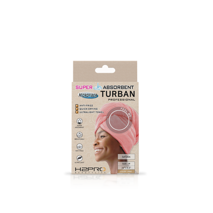 TURBAN - SATU04 - SUPER ABSORBENT MICROFIBER HAIR TURBAN - 24" X 9.5" - PINK