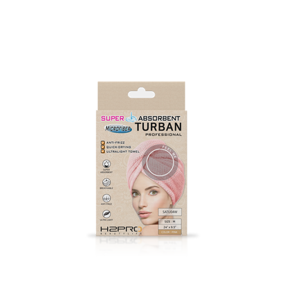 TURBAN - SATU04W - SUPER ABSORBENT MICROFIBER HAIR TURBAN - 24" X 9.5" - PINK