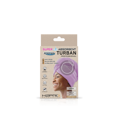 TURBAN - SATU09 - SUPER ABSORBENT MICROFIBER HAIR TURBAN - 24" X 9.5" - PURPLE