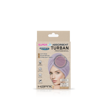 TURBAN - SATU09W - SUPER ABSORBENT MICROFIBER HAIR TURBAN - 24" X 9.5" - PURPLE