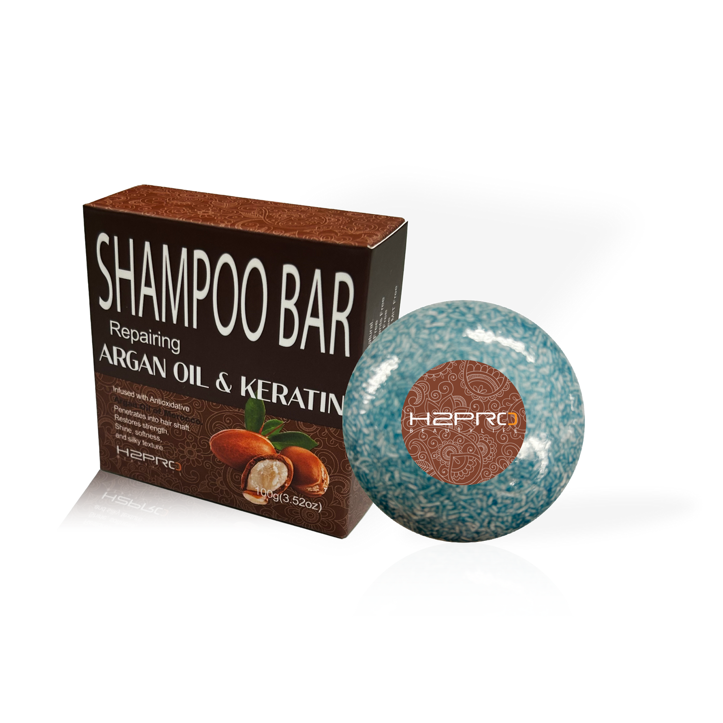 SHAMPOO BAR - SBA-2301 - H2PRO REPAIRING ARGAN OIL AND KERATIN (3.52 oz / 100 g) - PACK OF 6