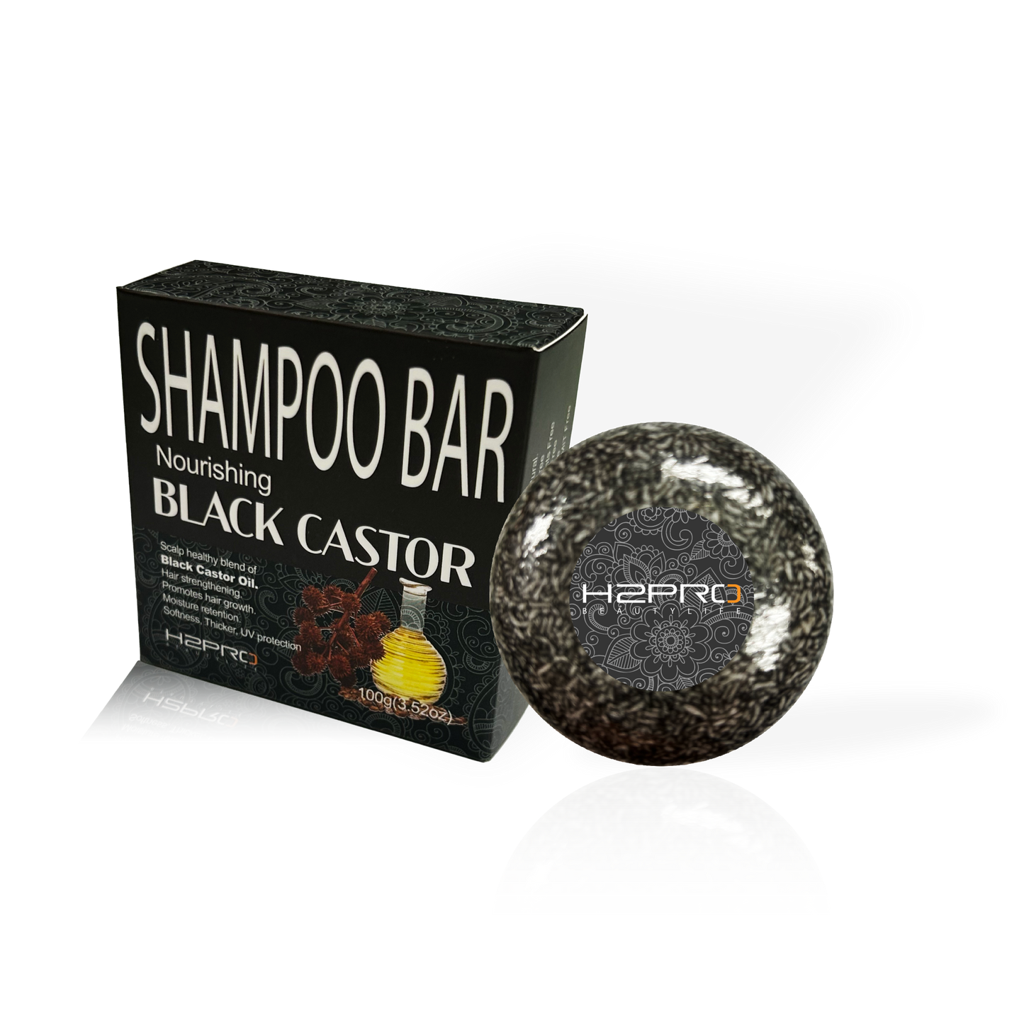 SHAMPOO BAR - SBB-2302 - H2PRO NOURISHING BLACK CASTOR (3.52 oz / 100 g) - PACK OF 6