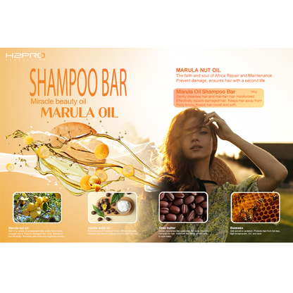 SHAMPOO BAR - SBM-2304 - H2PRO MIRACLE BEAUTY OIL MARULA OIL (3.52 oz / 100 g) - PACK OF 6
