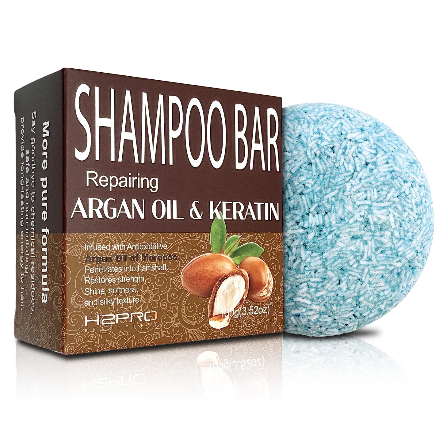 SHAMPOO BAR - SBA-2301 - H2PRO REPAIRING ARGAN OIL AND KERATIN (3.52 oz / 100 g) - PACK OF 6