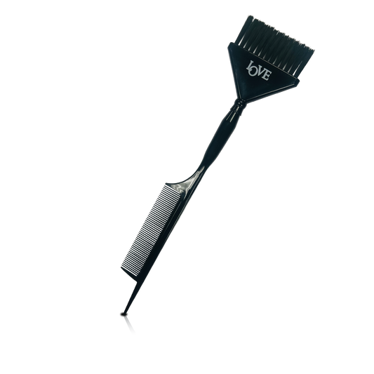 TINTING BRUSH - TB16 - BLACK GOLD TINTING BRUSH WITH PART COMB - BLACK - PACK OF 6