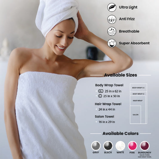 TOWEL - SAST10GY - SUPER ABSORBENT MICROFIBER SALON TOWEL - 16" X 29" - GRAY - 12 PCS